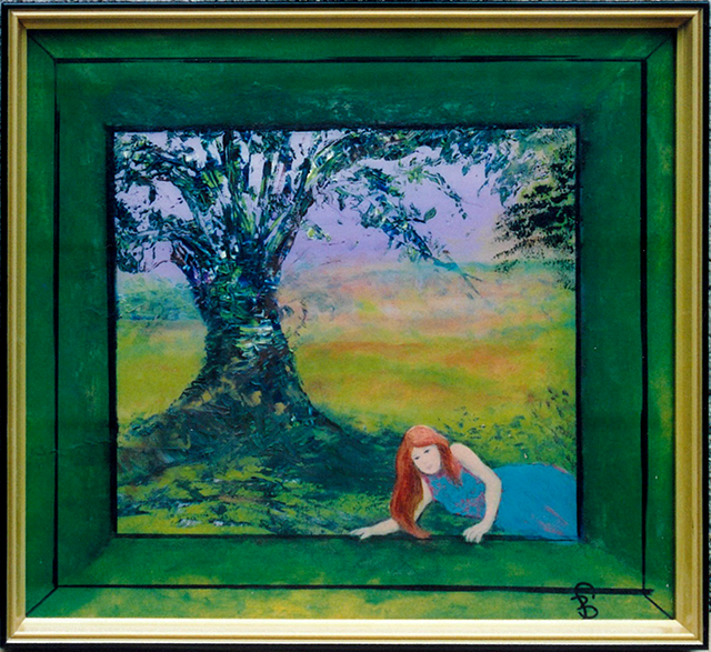 Girl lying by tree/木陰に横たわっている女性　1987