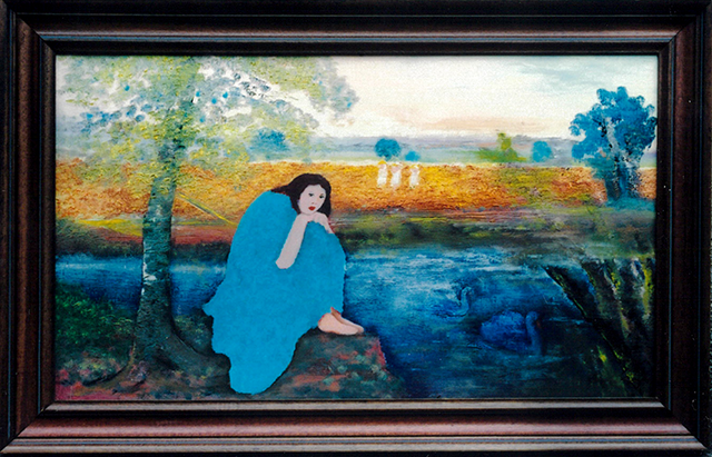 Woman sitting by river/川の側に座っている女性　1987