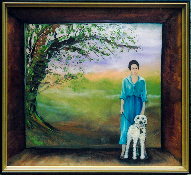 Woman with dog/犬を連れた女性　1987