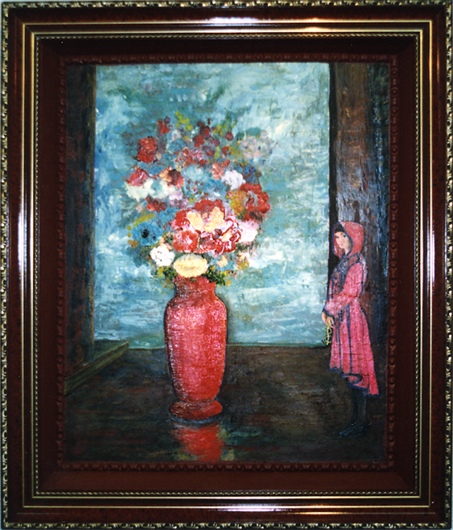 Girl with red vase/赤い花瓶と女の子　1988